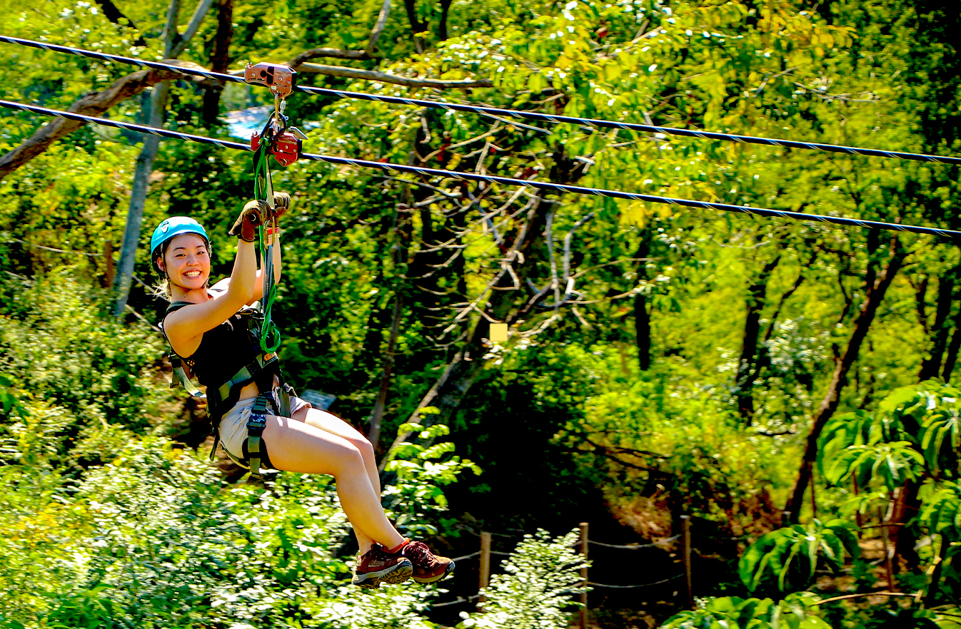Satoe on a zipline