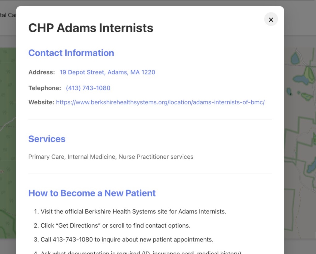 Community Health Center Search Tool